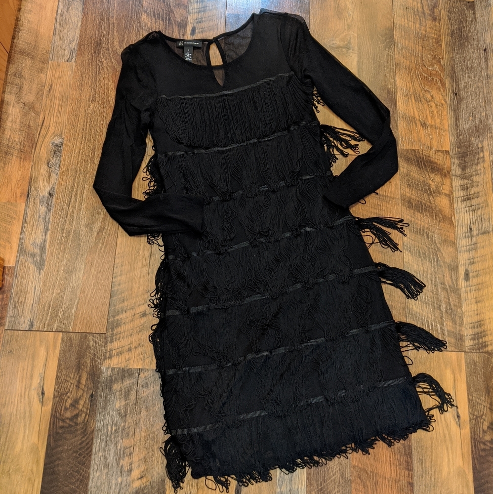 INC INTERNATIONAL CONCEPT ILLUSION FRINGE DRESS - Picture 6 of 8